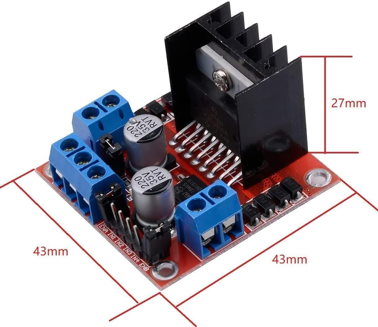 2 Pcs L298N Motor Driver Controller Board DC Dual H Bridge Module for Arduino Raspberry Pi Stepper Motor (2)