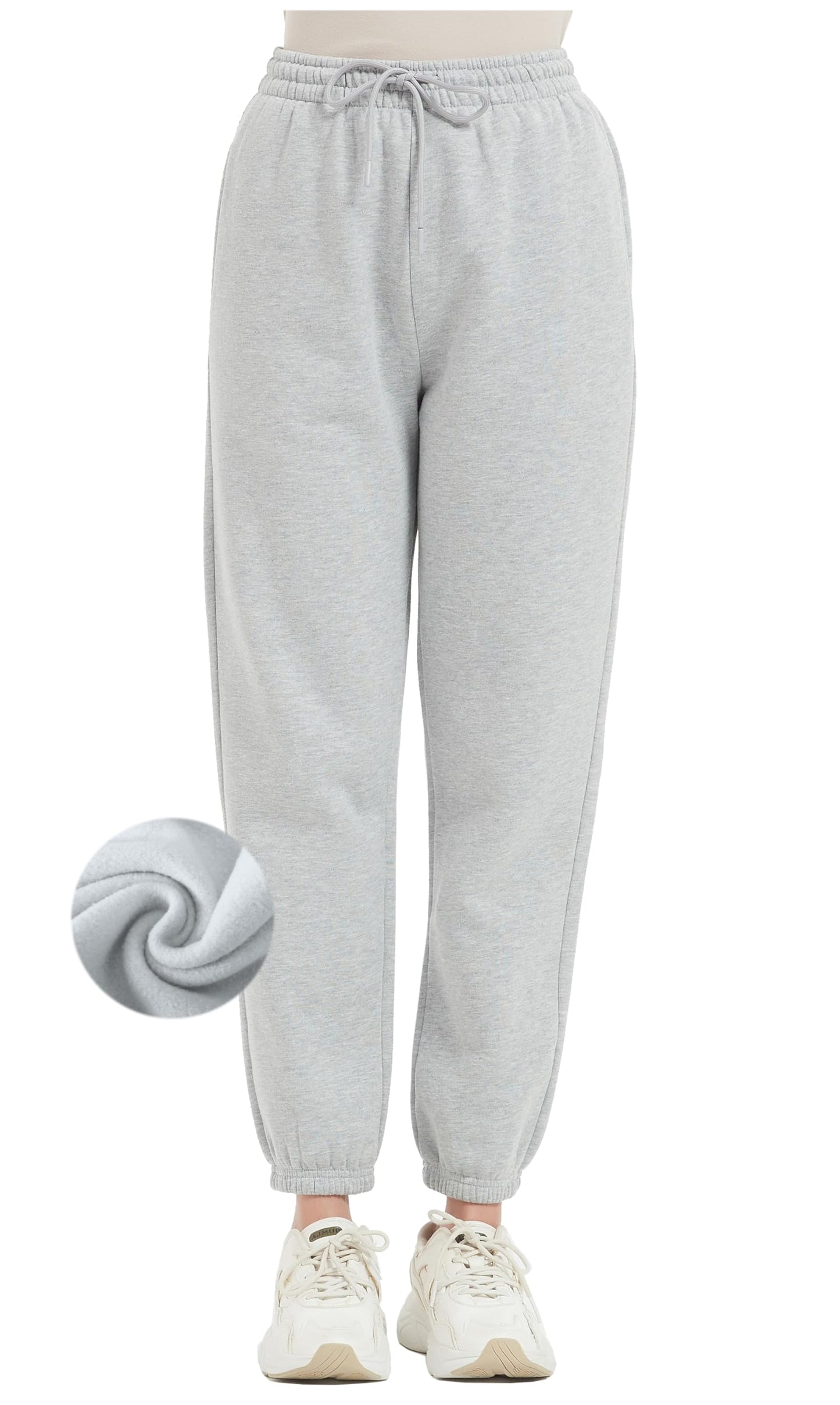 Tronjori Womens High Waisted Pull on Baggy Fleece Lined Sweatpants