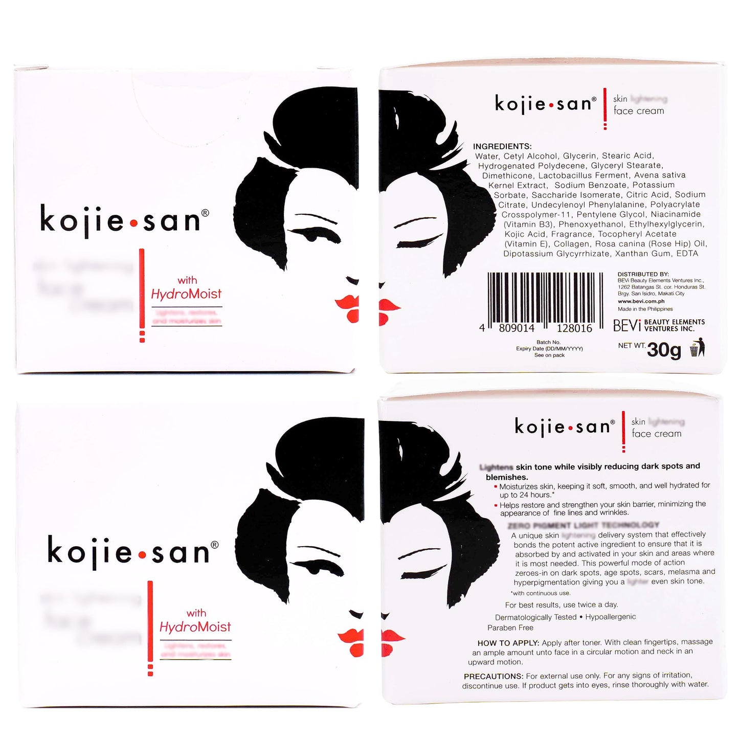 Kojie San Skin and Body Soap 2 Piece Set – Original Kojic Acid, Dark Spot Remover Soap Bar with Coconut & Tea Tree Oil – 65g x 2 Bars & 30g Face Cream