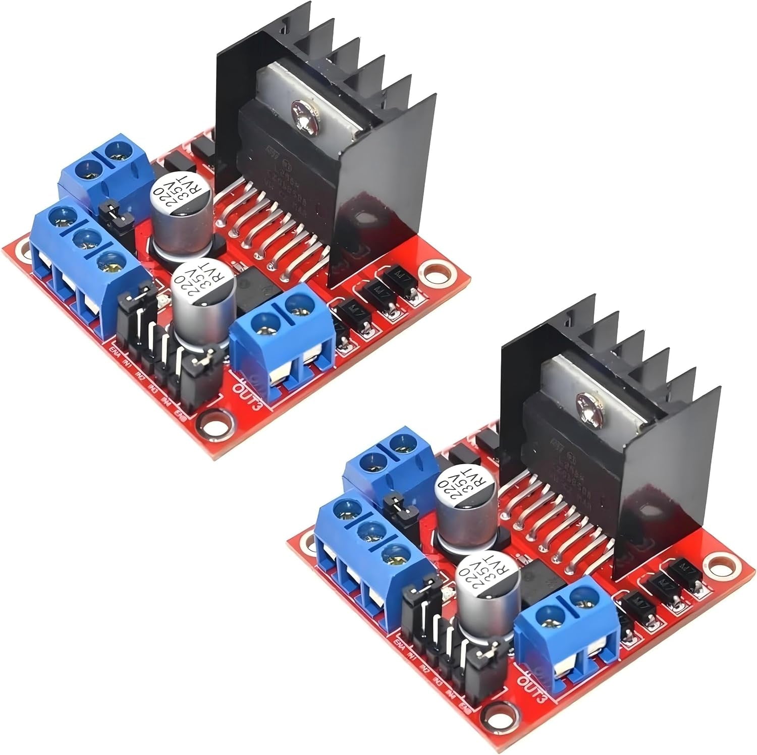 2 Pcs L298N Motor Driver Controller Board DC Dual H Bridge Module for Arduino Raspberry Pi Stepper Motor (2)